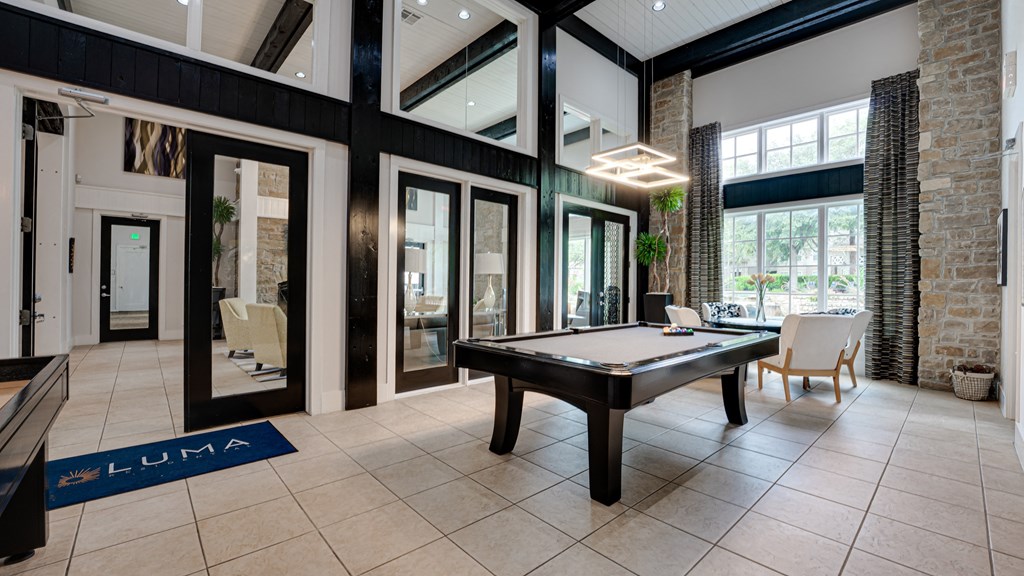 Billiards Table In Game Room at The Brazos, Texas