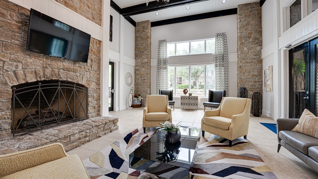 Clubroom With TV at The Brazos, Dallas