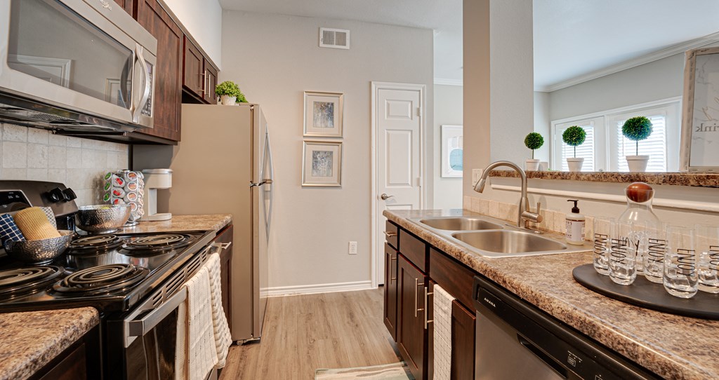 Fully Equipped Kitchen at The Brazos, Dallas, Texas
