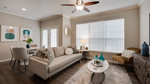 Living Room Interior at The Brazos, Dallas, 75287