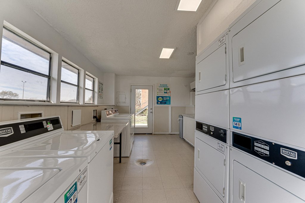 A laundry room at Towne Centre Village, Texas