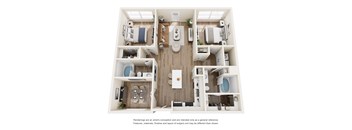 Travis Floor Plan at Vue Fitzhugh, Dallas