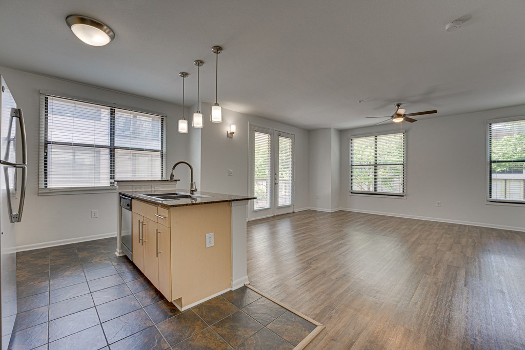 Kitchen And Living Area at Vue Live Oak, Texas, 75204