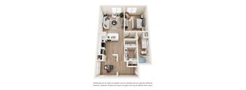 1 Bed 1 Bath Floorplan at Vue Live Oak, Dallas, TX