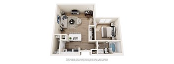 1 Bed 1 Bath Floorplan at Vue Live Oak, Dallas