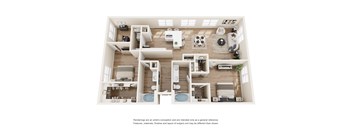 2 Bed 2 Bath Floorplan at Vue Live Oak, TX 75204