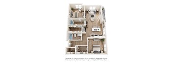 2 Bed 2 Bath Floorplan at Vue Live Oak, Dallas