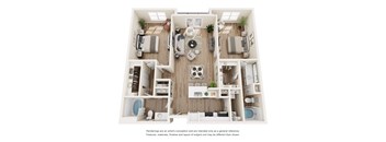 2 Bed 2 Bath Floorplan at Vue Live Oak, Dallas, TX