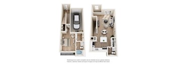 1 Bed 1.5 Bath Floorplan at Vue Live Oak, 75204