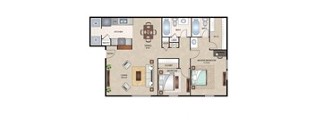Willow floor plan layout at Arbors of Corsicana Apartments