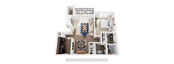 The Cedar Floor Plan  1 Bed 1 Bath 668 Sq. Ft. Floor Plan at Wilson Crossing, Cedar Hill, TX, 75104