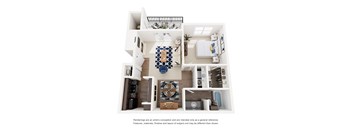 The Woodland 1 Bed 1 Bath 640 Sq. Ft. Floor Plan at Wilson Crossing, Cedar Hill, TX, 75104