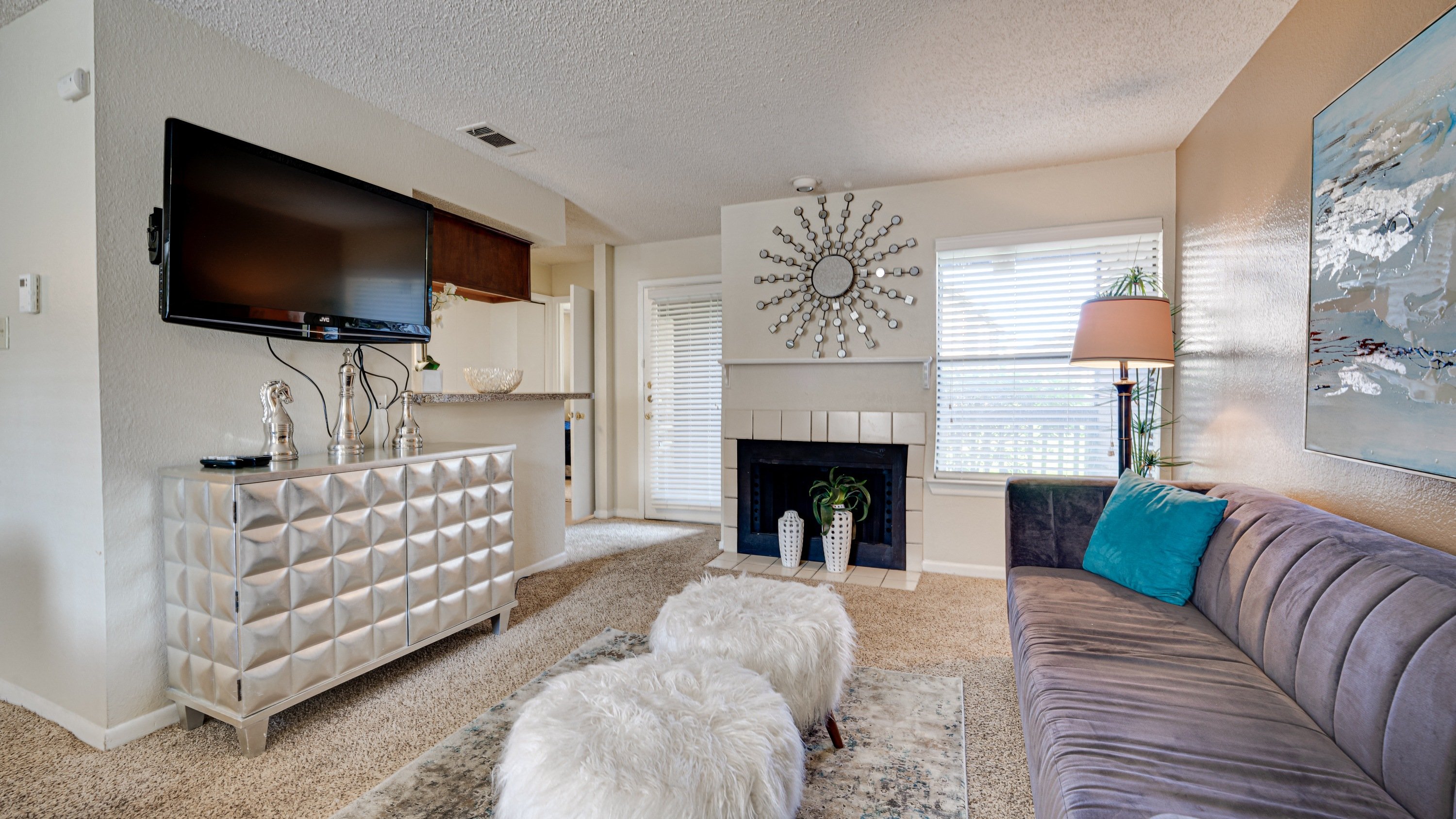 Modern Living Room at Woodland Hills, Texas, 75062