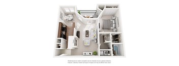 Magnolia 1 Bed 1 Bath 739 Sq. Ft. Floor Plans at Woodland Hills, Irving, TX, 75062
