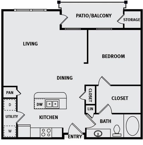 A1 Floor Plan at Easton Apartments, Dallas, TX, 75206