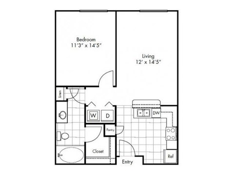 Abilene Floor Plan at Vue Live Oak, Dallas, TX, 75204