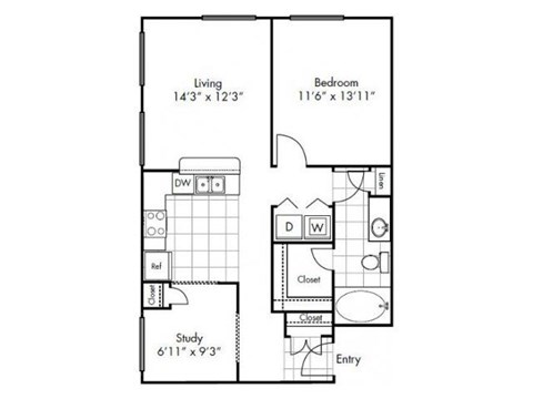 Austin Floor Plan at Vue Live Oak, Dallas, 75204