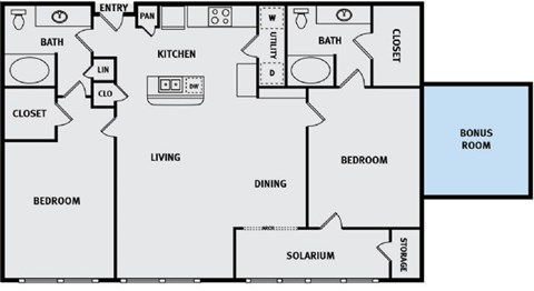 B1A Floor Plan at Easton Apartments, Texas, 75206