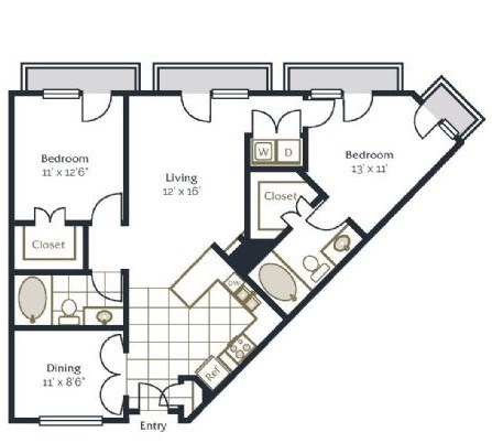 Bastrop Floor Plan at Vue Fitzhugh, Dallas, TX, 75204