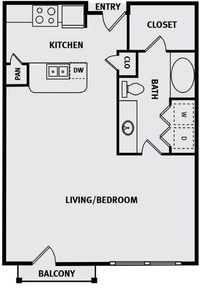 E1A Floor Plan at Easton Apartments, Texas