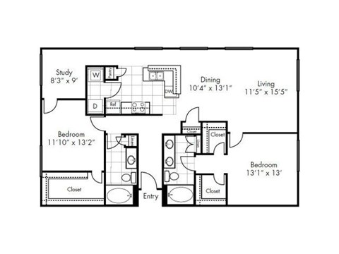 Grapevine Floor Plan at Vue Live Oak, Dallas, Texas