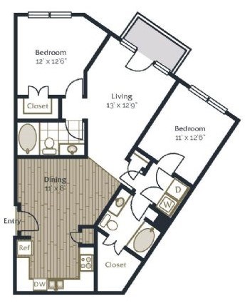 Grayson Floor Plan at Vue Fitzhugh, Texas, 75204