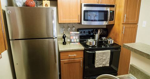 Fully Equipped Kitchen at Timberglen Apartments, Texas