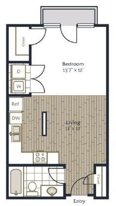 Pecos Floor Plan at Vue Fitzhugh, Dallas