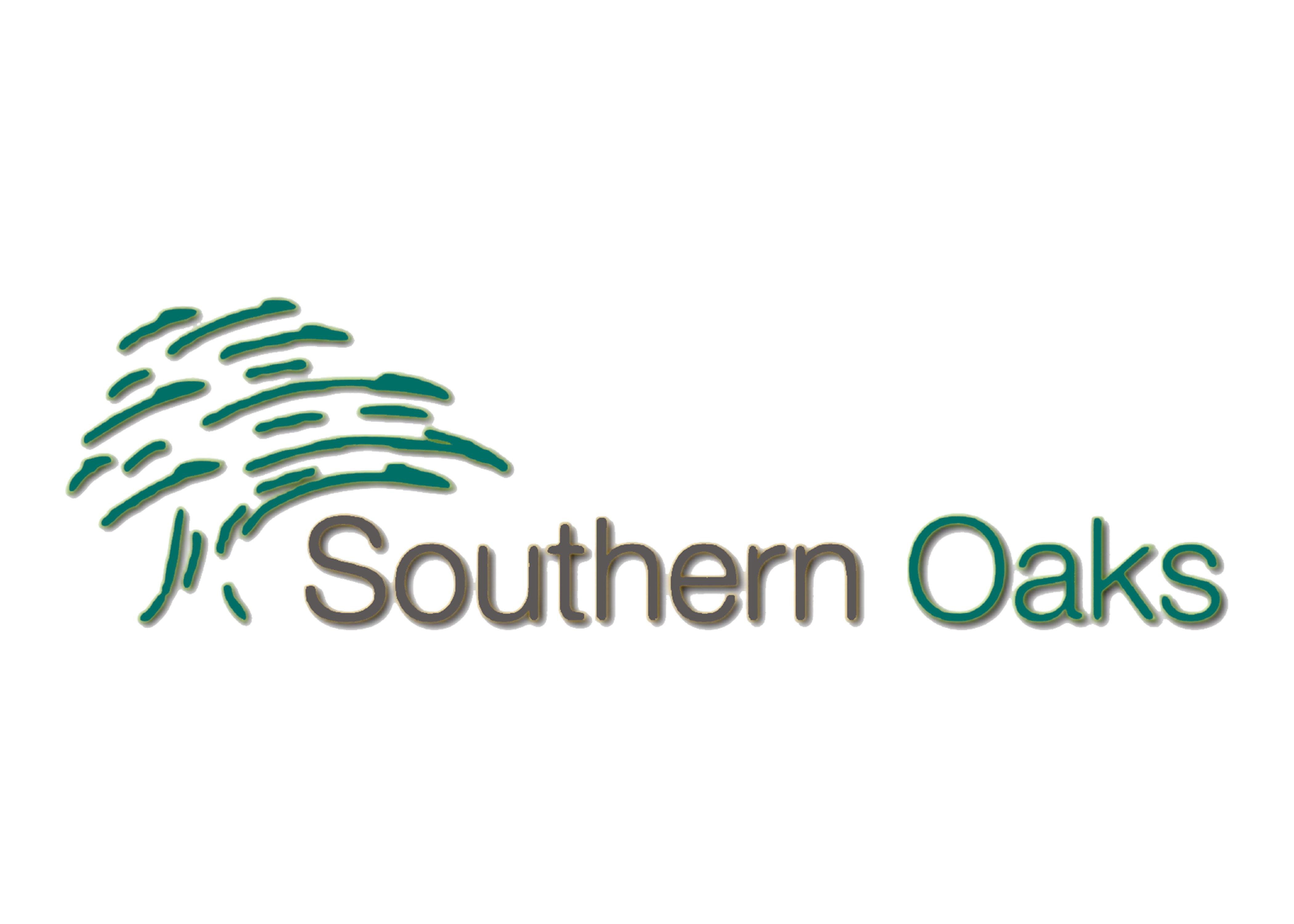 A logo with the words "Southern Oaks" and a graphic of green leaves.
