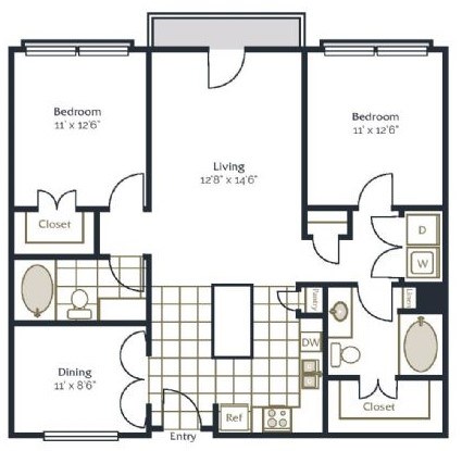 Travis Floor Plan at Vue Fitzhugh, Texas