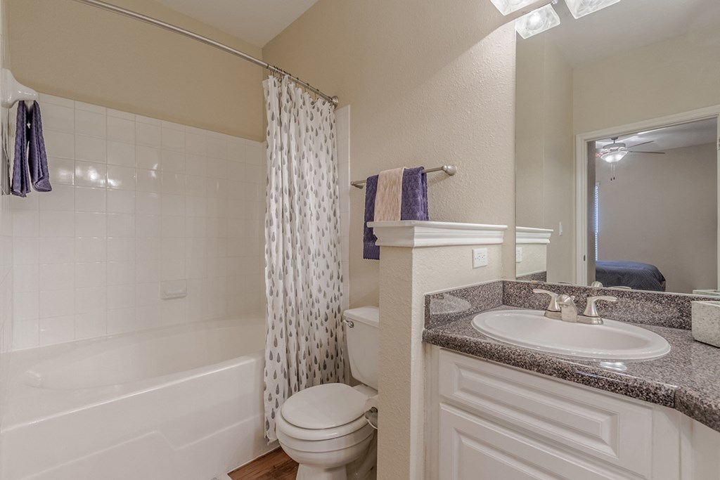 Bathroom With Bathtub at Wind Dance, Carrollton, Texas