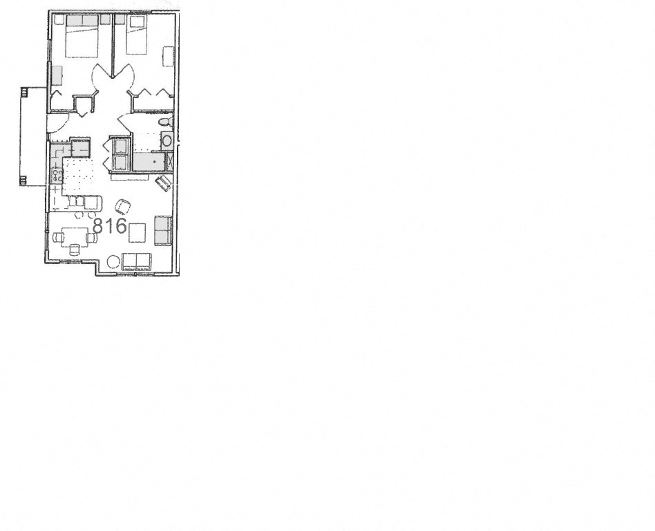 A floor plan of a house with the number 816 written on it.