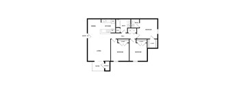 A black and white image of a house floor plan.