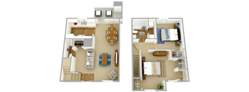 Two floor plan images of a house.