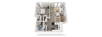 bedroom floor plan at the approach at summit park apartments in hendersonville, nc