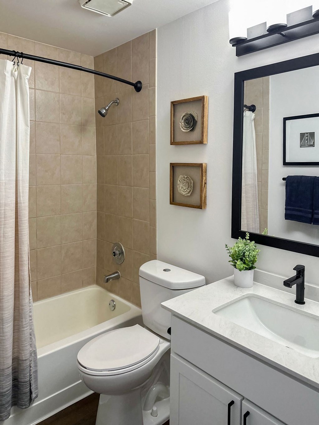 small updated apartment bathroom