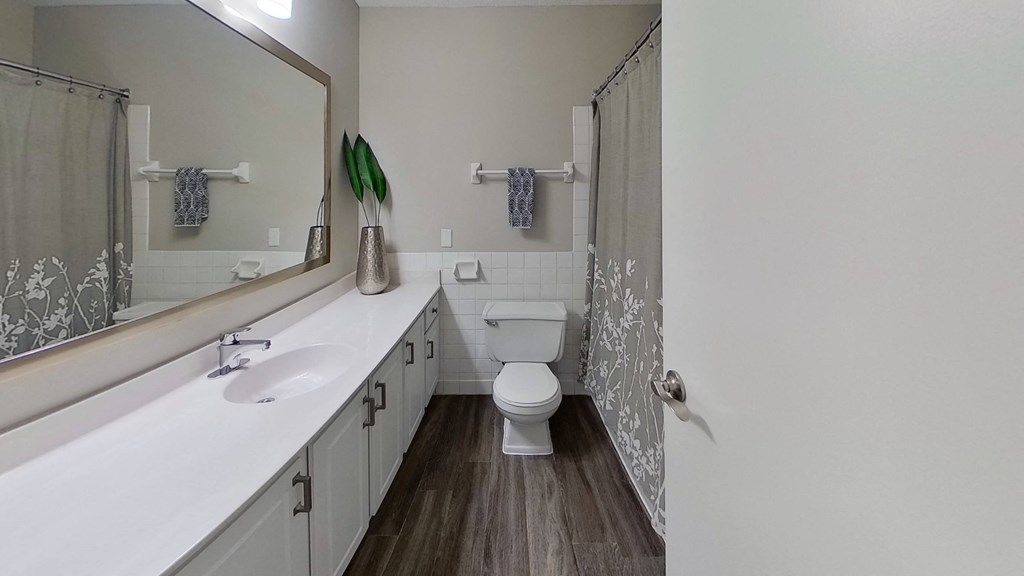 a bathroom with a toilet and a sink and a shower