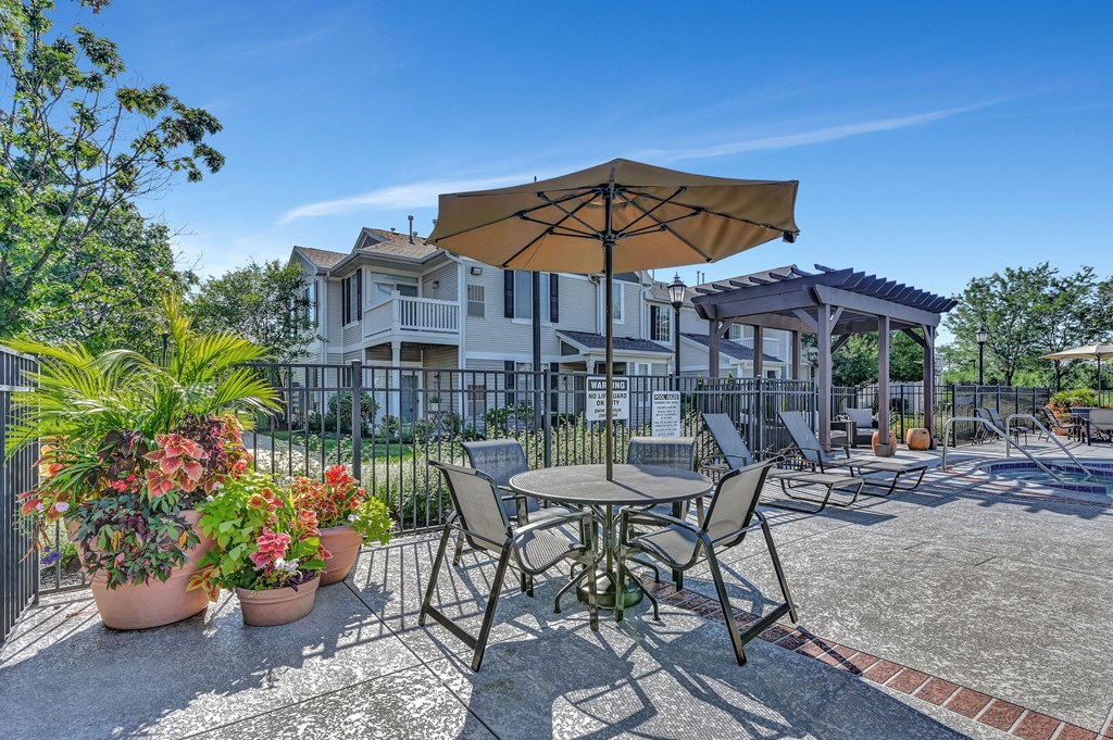 outdoor dining table on a patio