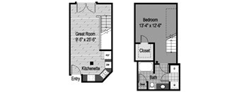 East End Lofts A07 one bedroom floor plan 