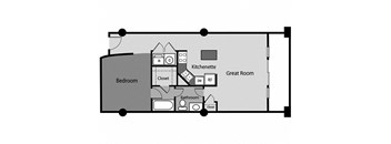 A13 one bedroom apartment floor plan