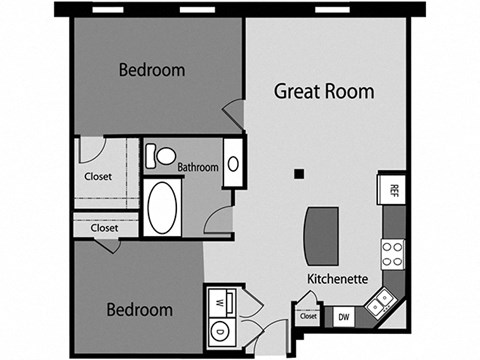 a schematic diagram of a floor plan of a building