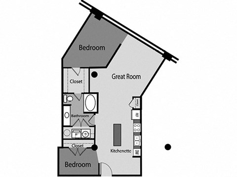 a floor plan of a house shaped like a house