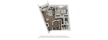 Adagio One Bed One Bath Floor Plan at Valley Creek Apartments , Minnesota
