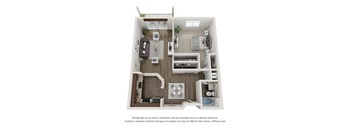 Alsace One Bed One Bath Floor Plan at Valley Creek Apartments , Woodbury, Minnesota