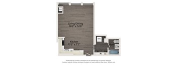 Atrio's S1 studio apartment floor plan