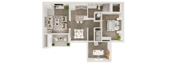 a floor plan of a house with a bedroom and a living room