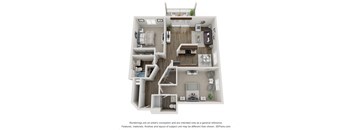 Barcelona Two Bed Two Bath Floor Plan at Valley Creek Apartments , Woodbury, 55125