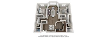 Bordeaux Two Bed Two Bath Floor Plan at Valley Creek Apartments , Woodbury, MN