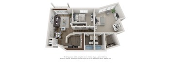 Bristol Two Bed Two Bath Floor Plan at Valley Creek Apartments , Woodbury, Minnesota