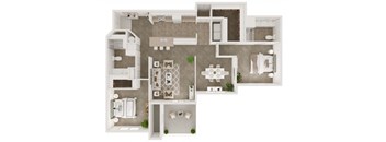 a floor plan of a house with a bedroom and a living room